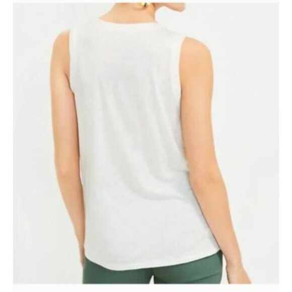 Loft Womens ivory Sleeveless Palm Lace Top Tank size medium - Picture 6 of 6